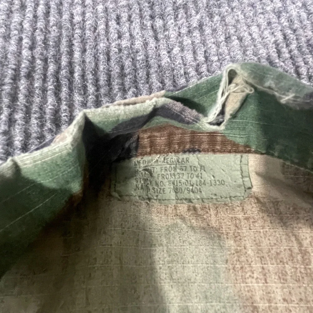 VTG US Army Shirt Mens M Green Camo Button Up OD Subdued 3rd Sustainment Command